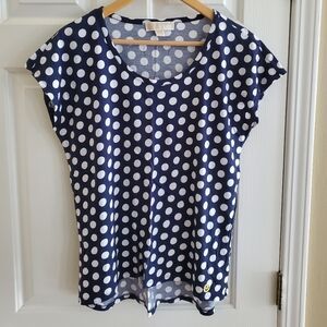 Michael Kors Navy Polka Dot Blouse